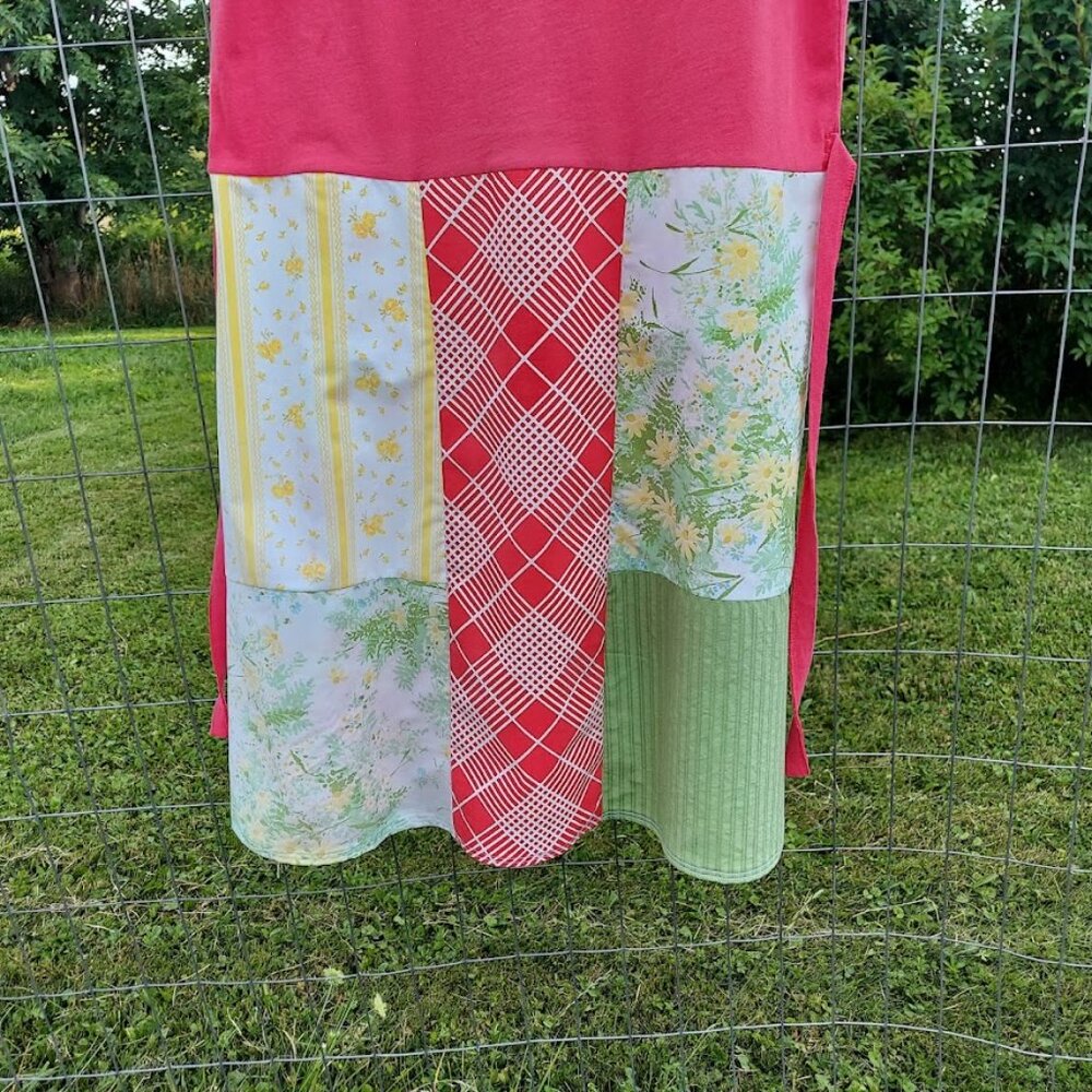 Upcycled Patchwork Strawberry Shortcake Dress L - image 5